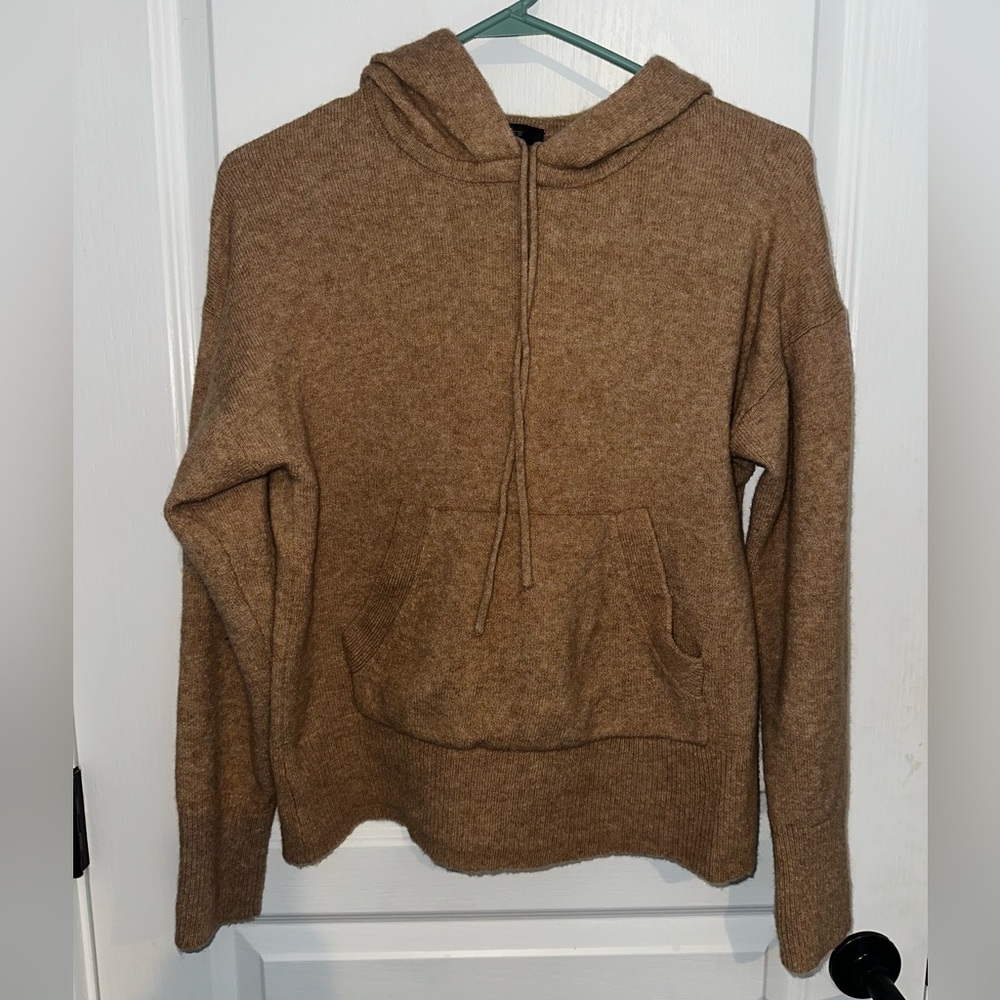 J. Crew Brown Wool Blend Sweater with hood